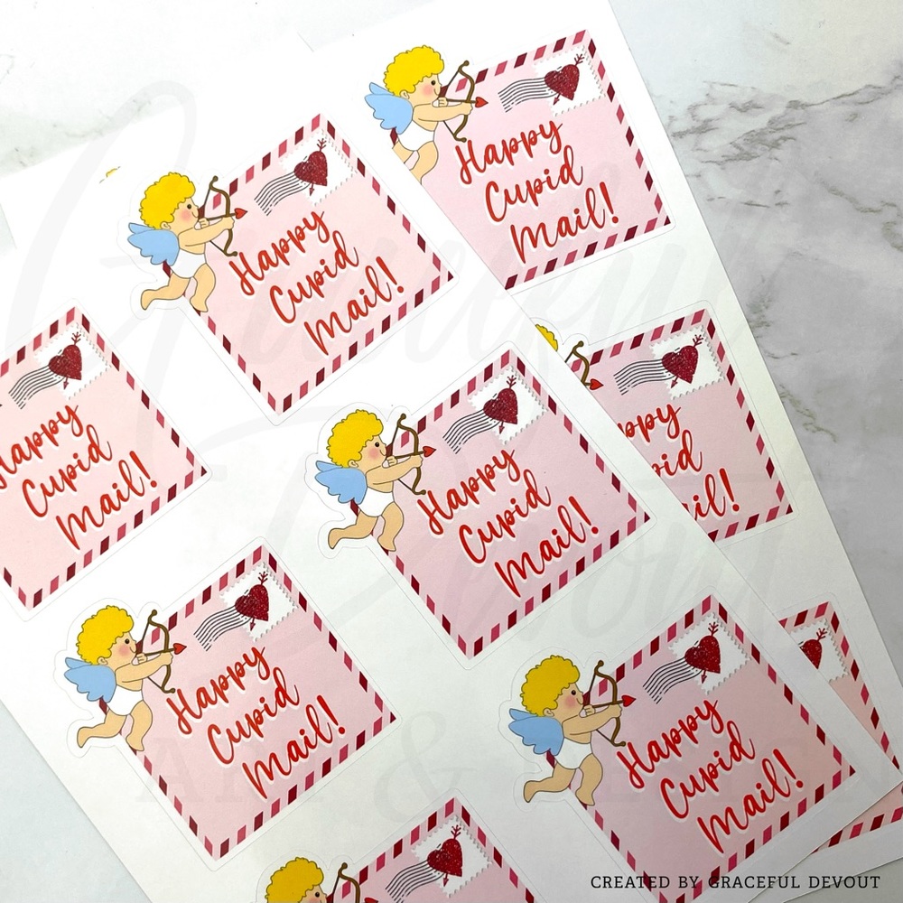 ♥️ Happy Cupid Mail!-Sticker 2" (inches) (96ct.) Stickers - Picture 4 of 4